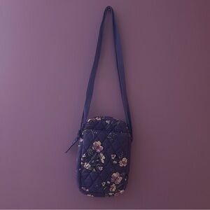 Vera Bradley Easy RFID Crossbody Bag Purse Wild Roses Wallet EUC